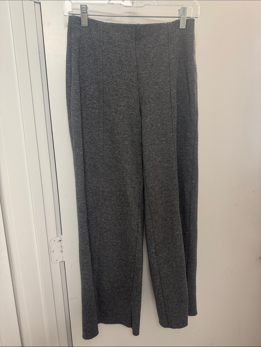 Zara Dark Gray Wide-Leg Knit Pants - Like New!